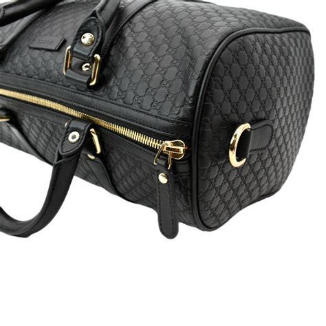 GUCCI Microguccissima Leather Boston Bag Black 449646